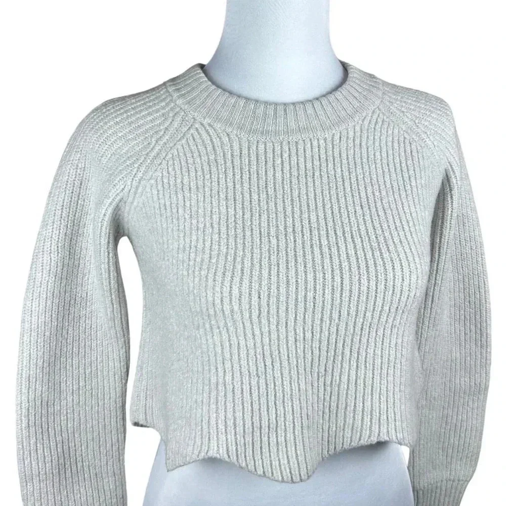 Aritzia Wilfred Sardou Sweater in Heather Birch 100% Merino Wool - Picture 2 of 5